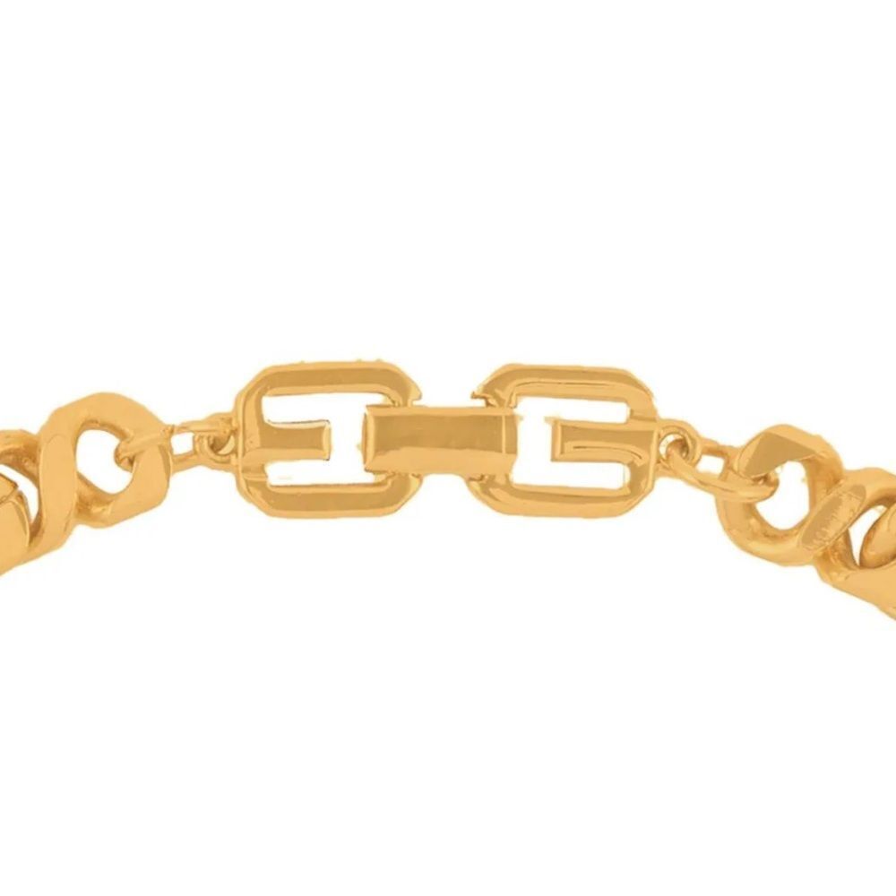 💛 Vintage Givenchy Gold Tone Curb Statement Necklace - Picture 4 of 5
